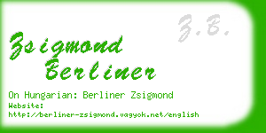zsigmond berliner business card